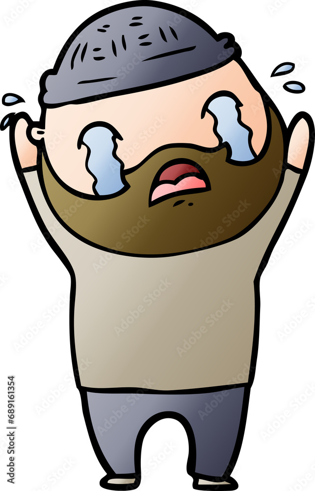 cartoon bearded man crying cartoon bearded man crying