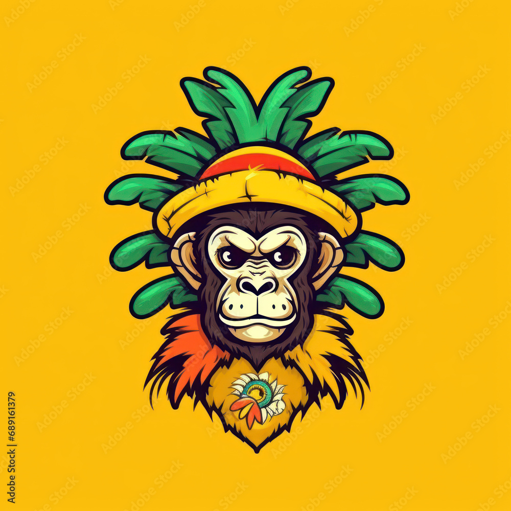 Spirited Monkey: Elementary Pineapple Logo