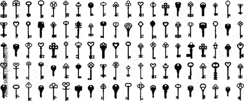 Keys icons vector silhouettes
 photo