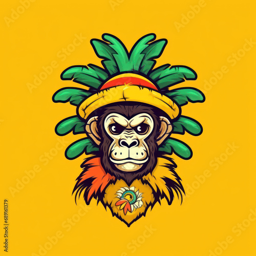 Spirited Monkey  Elementary Pineapple Logo
