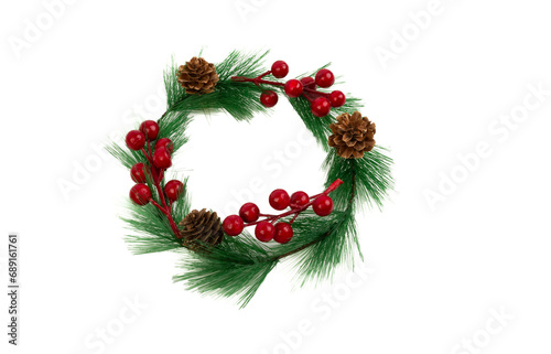 New Year's wreath on a white background