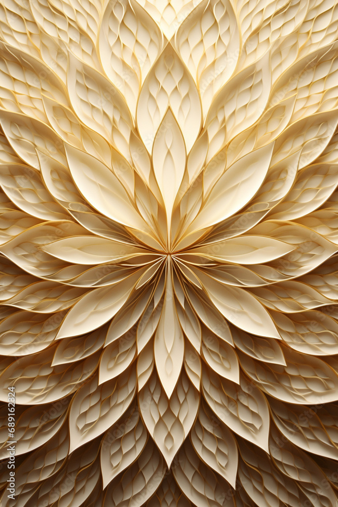 hyperbola and parabola patterns, kaleidoscopic, white leaf on textured gold paper created with Generative Ai hyperbola and parabola patterns, kaleidoscopic, white leaf on textured gold paper created with Generative Ai
