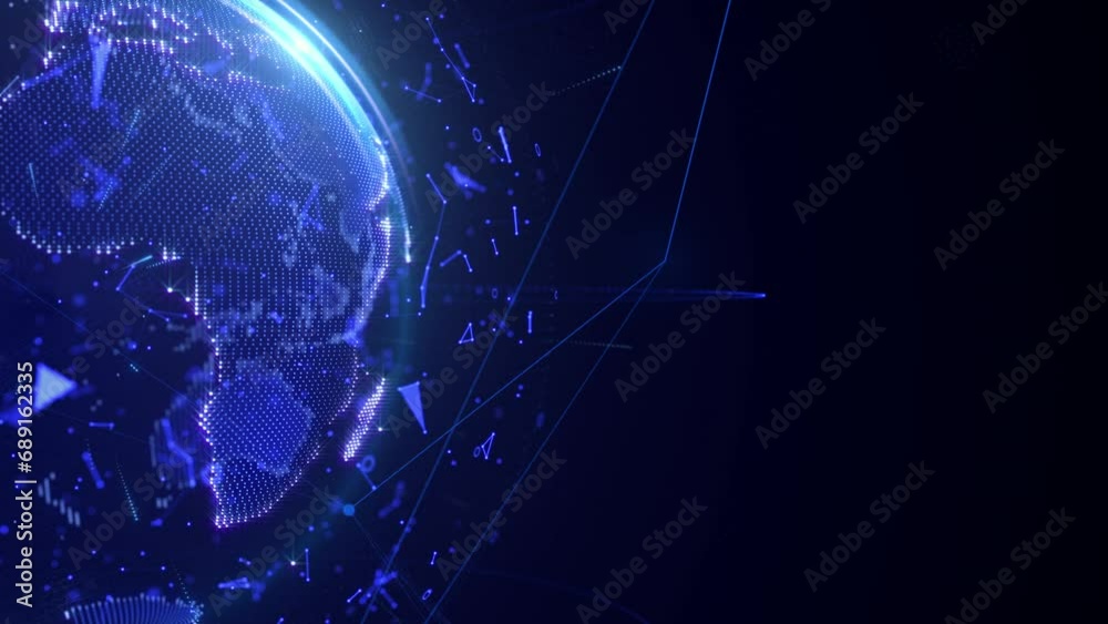 Vídeo do Stock: Digital earth global data network connection rotating ...