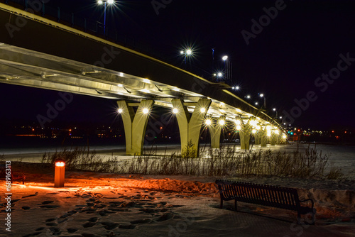 Liberty memorial bridge connecting the cities of Bismarck and Mandan, North Dakota, across the Missouri river.