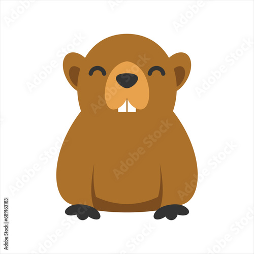 Groundhog Element Vector Flat Design