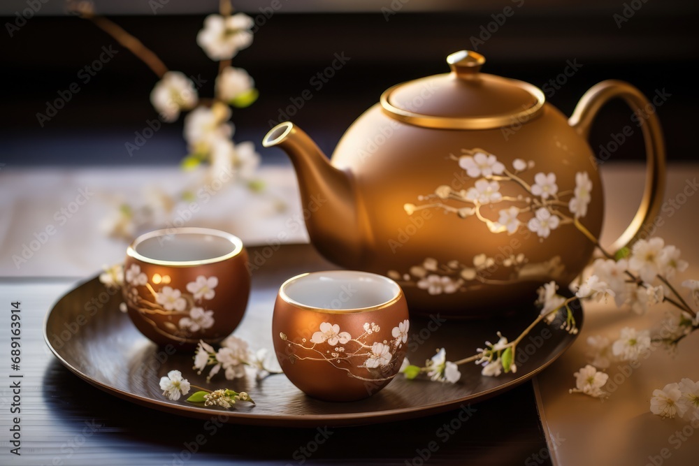 Asian Tea Set With Traditional Japanese Design