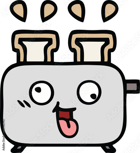 cute cartoon of a of a toaster