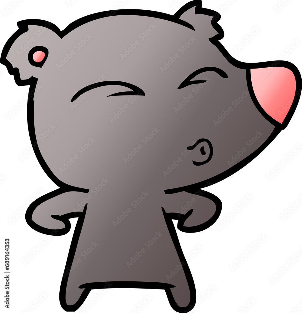 Fototapeta premium cartoon whistling bear