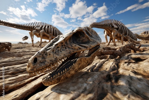 Realistic Dinosaur Fossils © Anastasiia
