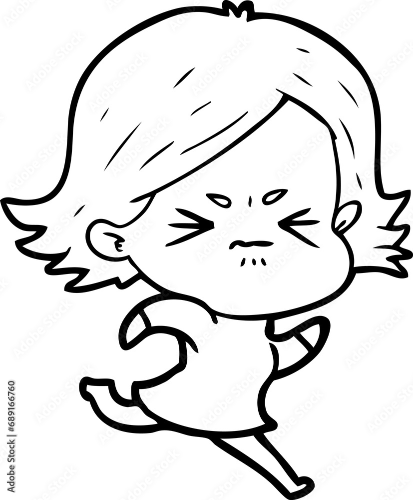 cartoon angry girl