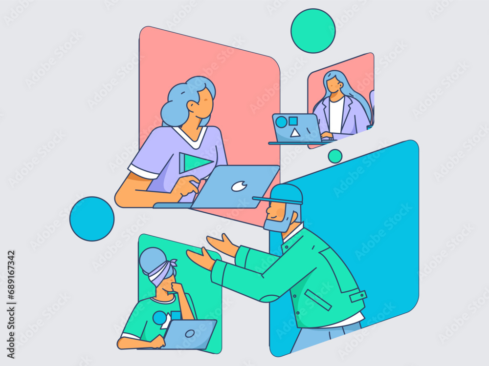 Business People Flat Vector Concept Operation Hand Drawn Illustration
Business People Flat Vector Concept Operation Hand Drawn Illustration