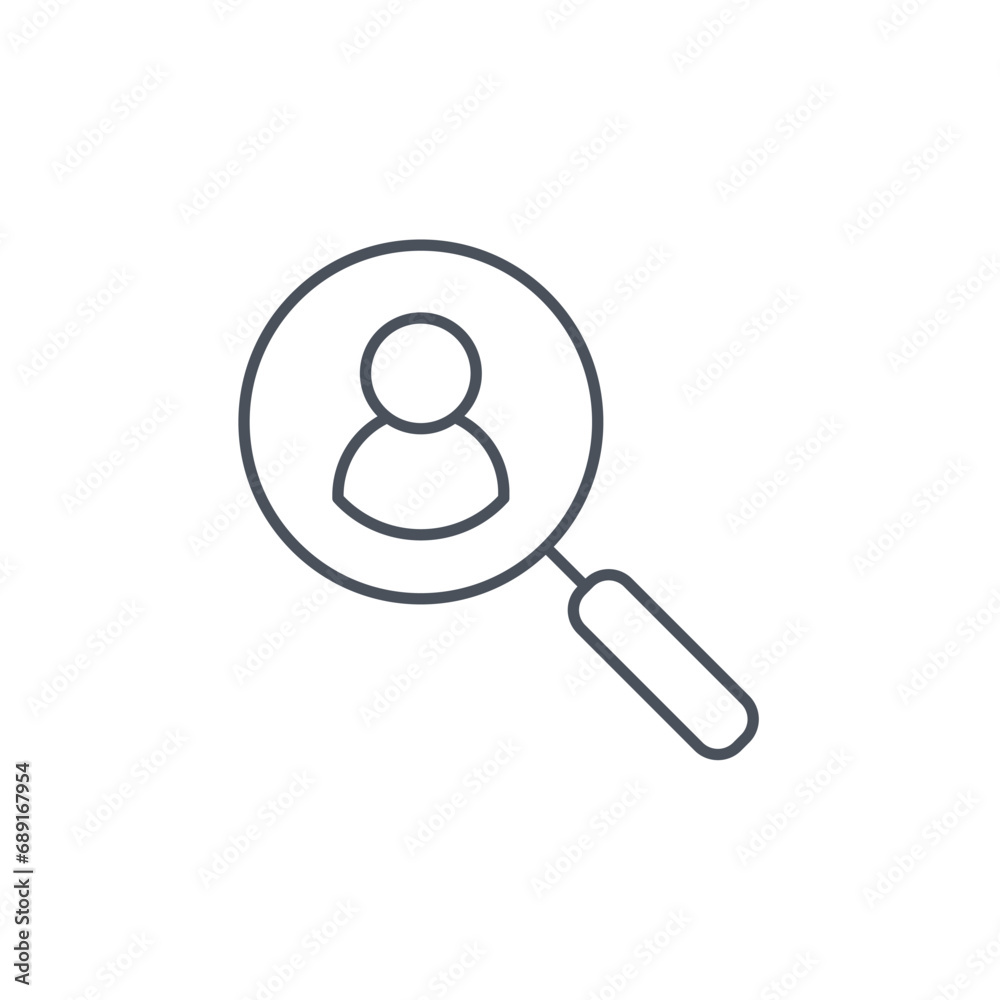 Vector sign of the search symbol isolated on a white background. icon color editable. Vector sign of the search symbol isolated on a white background. icon color editable.