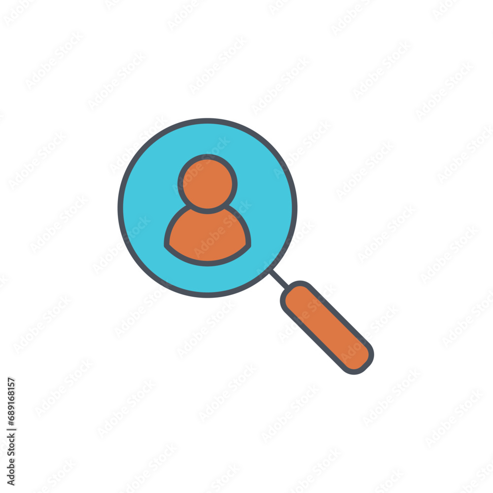 Vector sign of the search symbol isolated on a white background. icon color editable. Vector sign of the search symbol isolated on a white background. icon color editable.