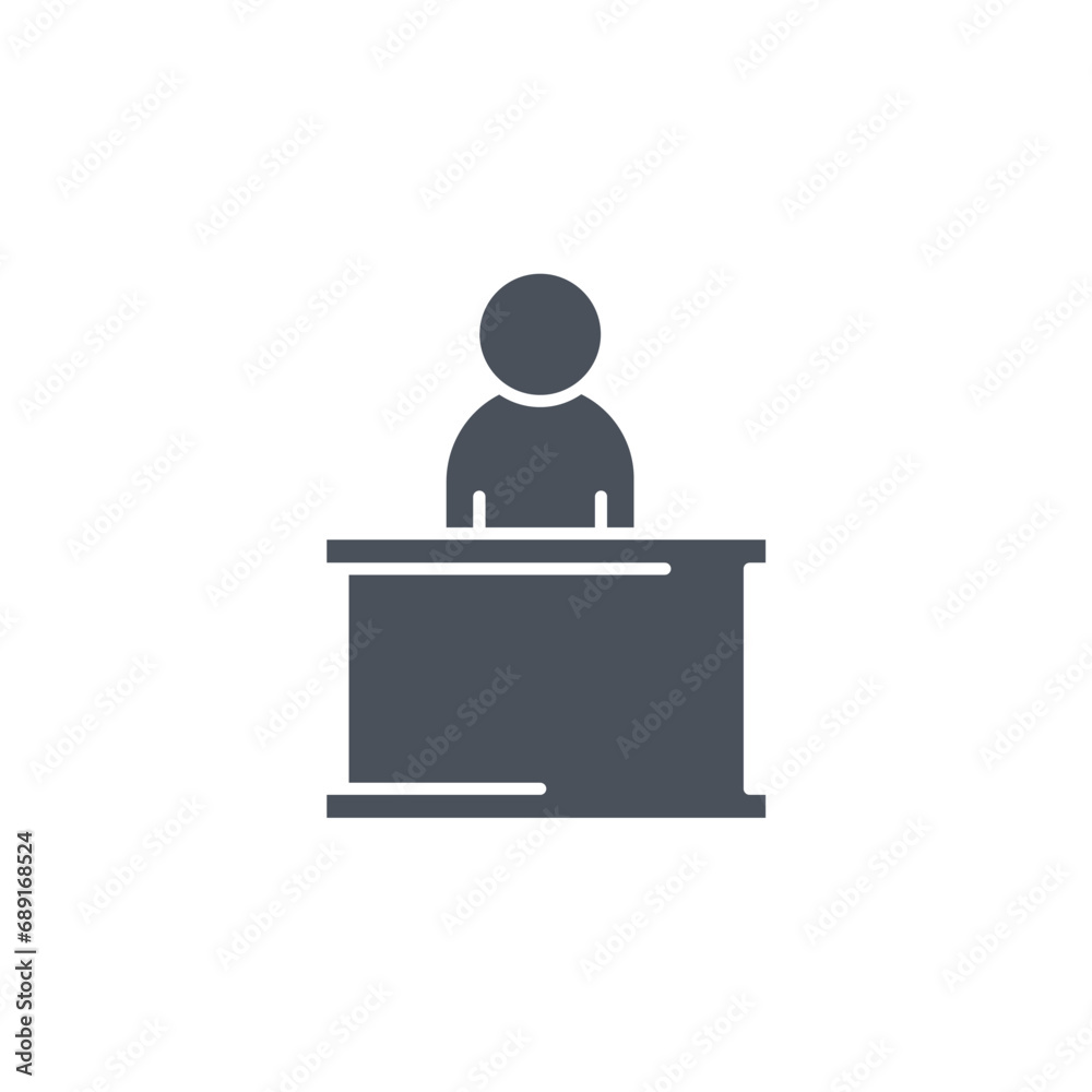 Vector sign of the employee symbol isolated on a white background. icon color editable. Vector sign of the employee symbol isolated on a white background. icon color editable.