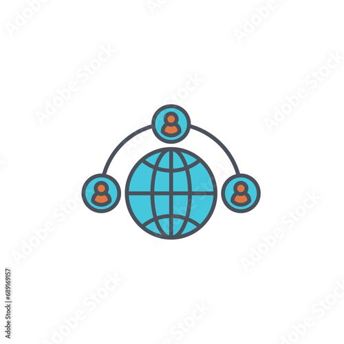 Vector sign of the outsource symbol isolated on a white background. icon color editable.