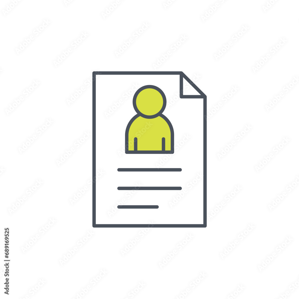 Vector sign of the resume symbol isolated on a white background. icon color editable. Vector sign of the resume symbol isolated on a white background. icon color editable.