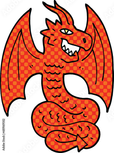 comic book style cartoon dragon