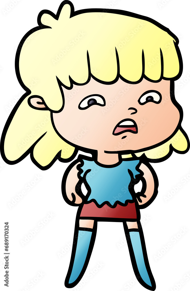 cartoon worried woman cartoon worried woman