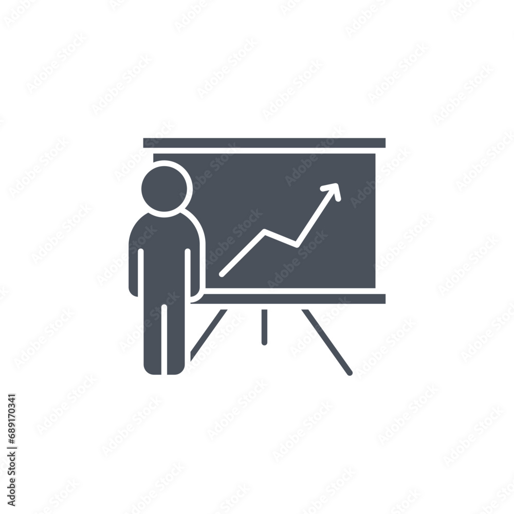 Vector sign of the presentation symbol isolated on a white background. icon color editable. Vector sign of the presentation symbol isolated on a white background. icon color editable.