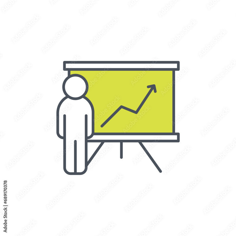 Vector sign of the presentation symbol isolated on a white background. icon color editable.