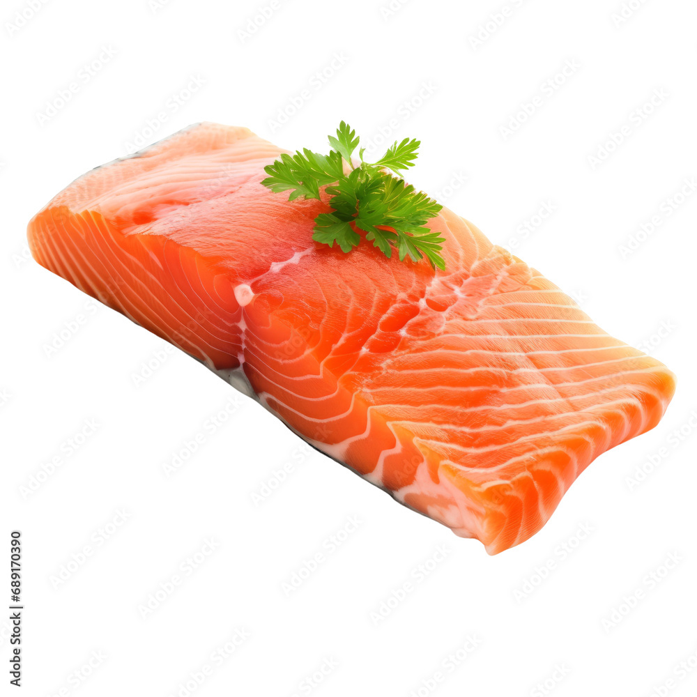 raw salmon food, Japanese food,steak, isolated on white and transparent background raw salmon food, Japanese food,steak, isolated on white and transparent background