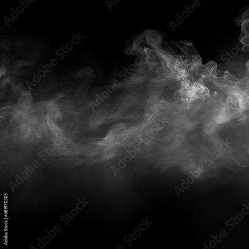 Mist isolated on an empty black background