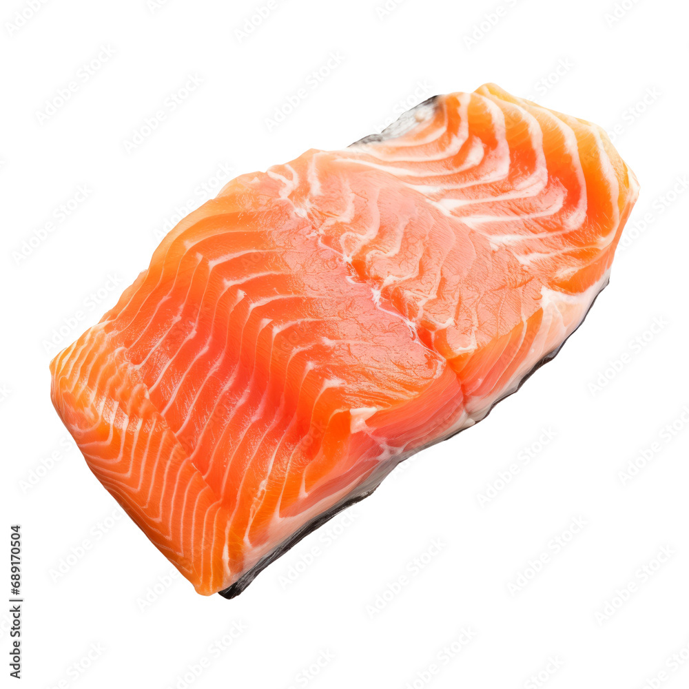 raw salmon food, Japanese food,steak, isolated on white and transparent background raw salmon food, Japanese food,steak, isolated on white and transparent background