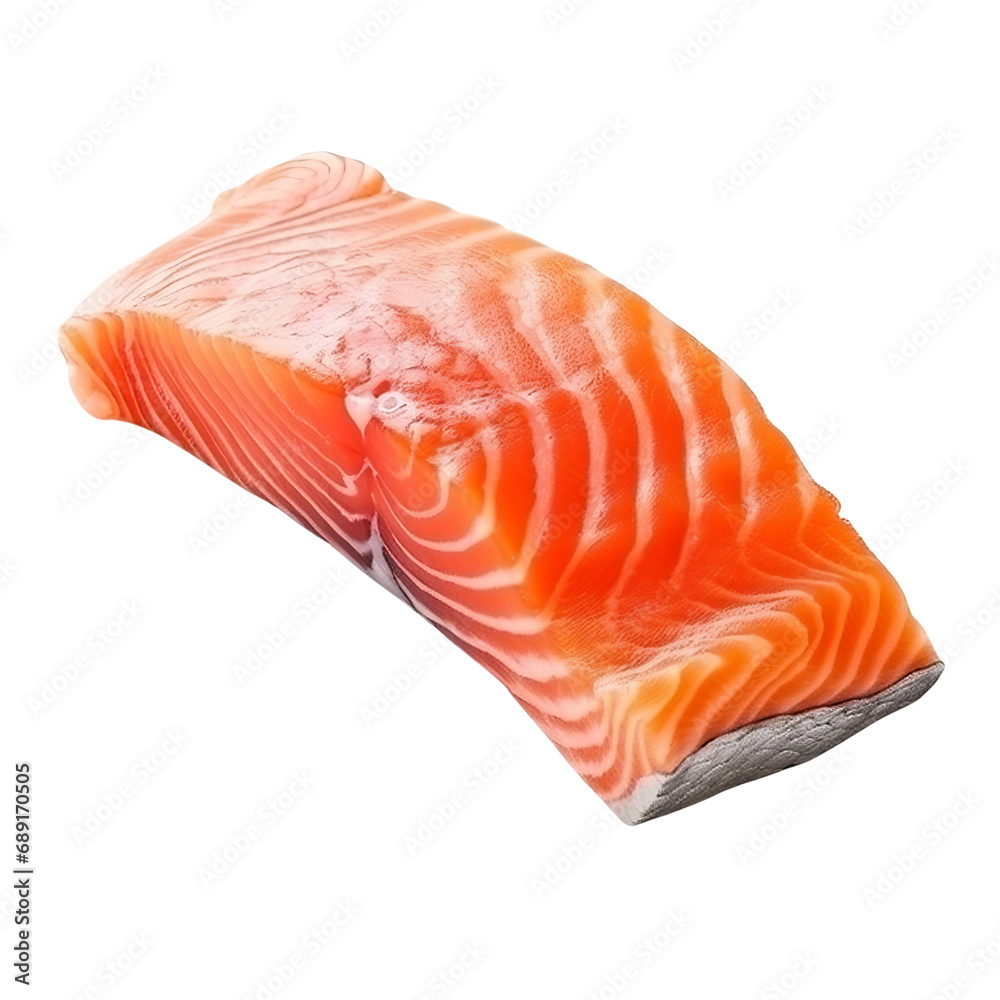 raw salmon food, Japanese food,steak, isolated on white and transparent background