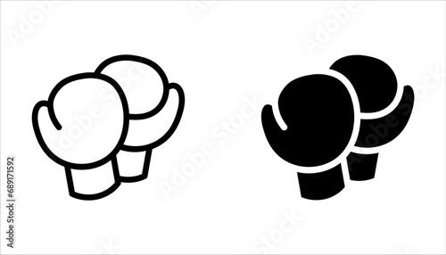 Boxing gloves line icon, outline style icon for web site or mobile app, fitness and gym, protection equipment on white background