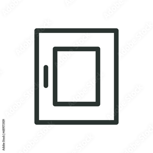 Kitchen cabinet door isolated icon, cabinet door design vector icon with editable stroke