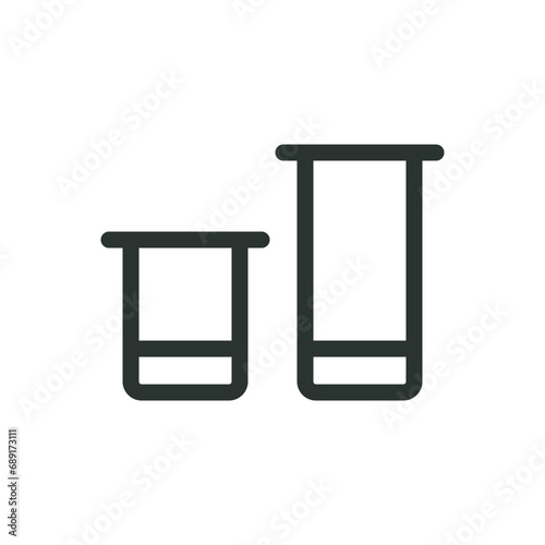 Metal cabinet legs isolated icons, stainless steel furniture legs vector icon with editable stroke