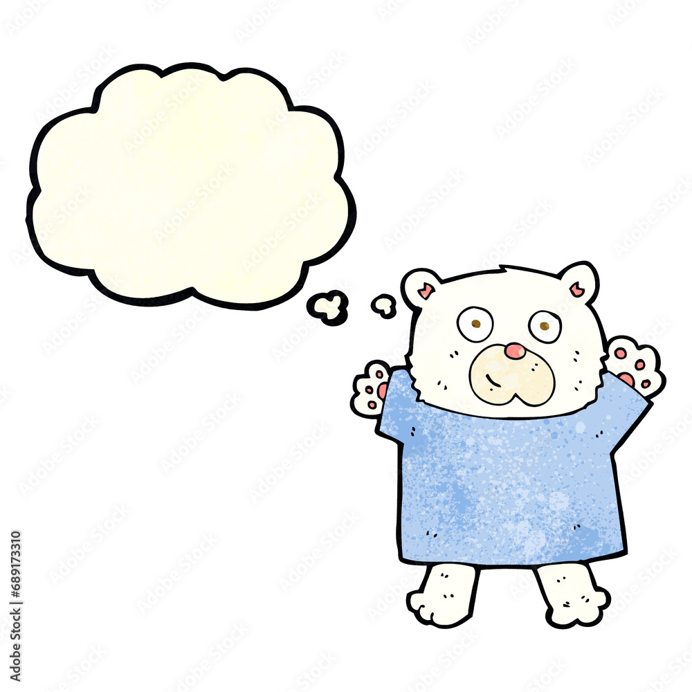 cartoon cute polar bear with thought bubble cartoon cute polar bear with thought bubble