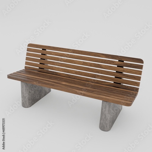 modern public chair isolated on white background 3d rendering.