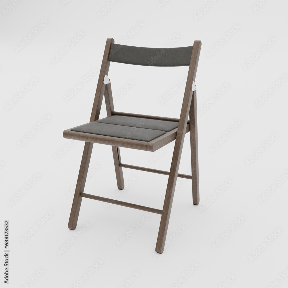 3d rendering modern brown chair on white background isolated.