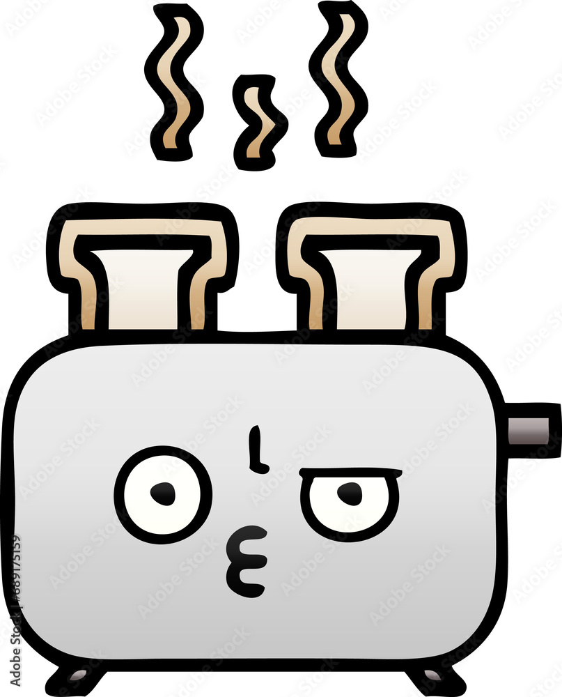 gradient shaded cartoon of a of a toaster gradient shaded cartoon of a of a toaster