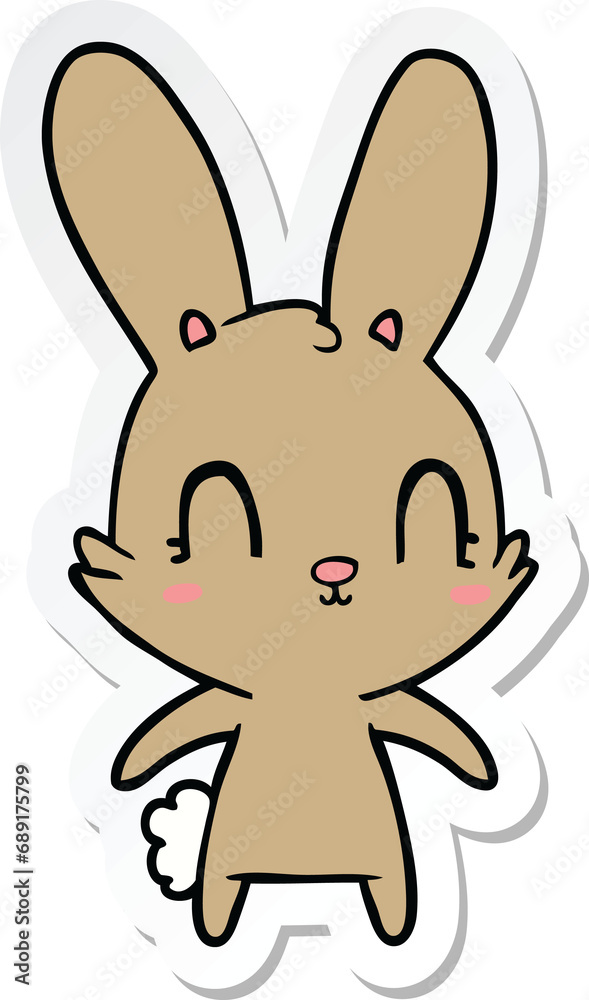 sticker of a cute cartoon rabbit sticker of a cute cartoon rabbit