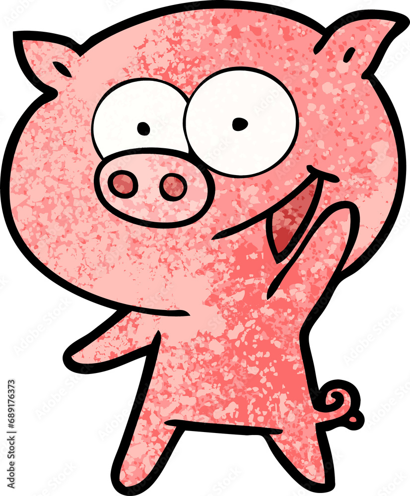 cheerful pig cartoon cheerful pig cartoon