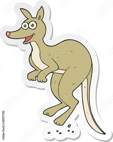 sticker of a cartoon kangaroo