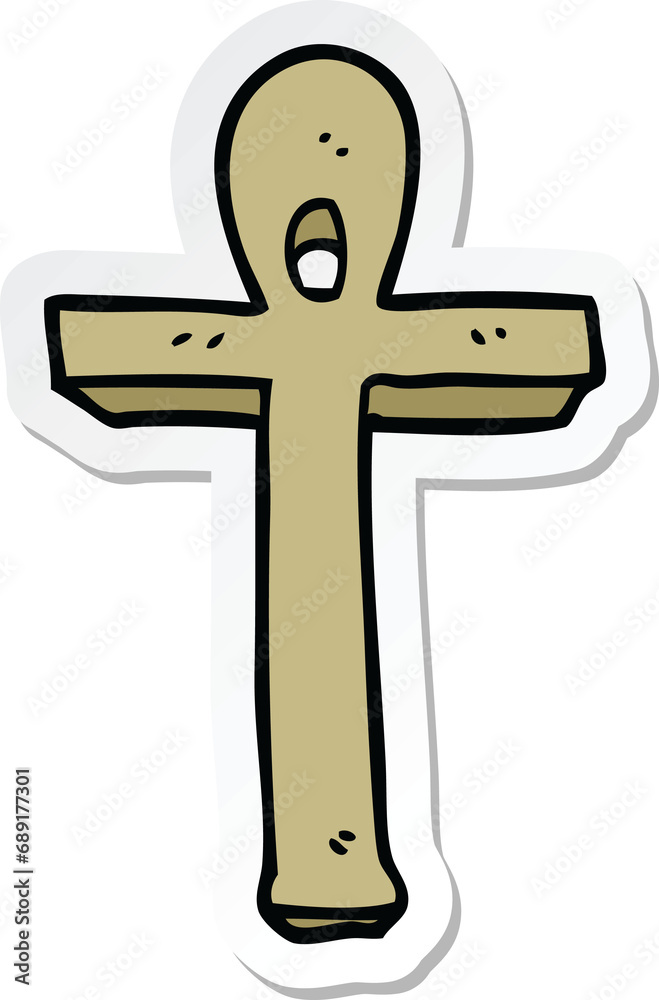 sticker of a cartoon ankh symbol sticker of a cartoon ankh symbol
