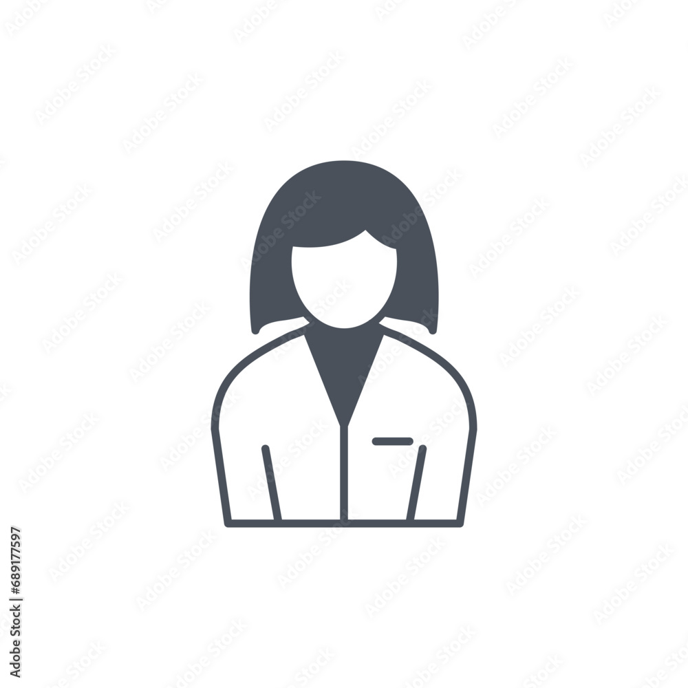 Vector sign of the businesswoman symbol isolated on a white background. icon color editable.