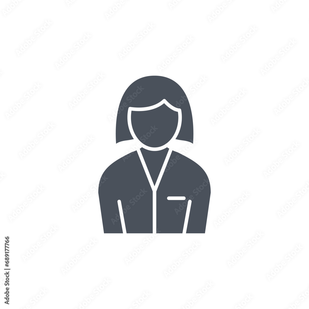 Vector sign of the businesswoman symbol isolated on a white background. icon color editable. Vector sign of the businesswoman symbol isolated on a white background. icon color editable.