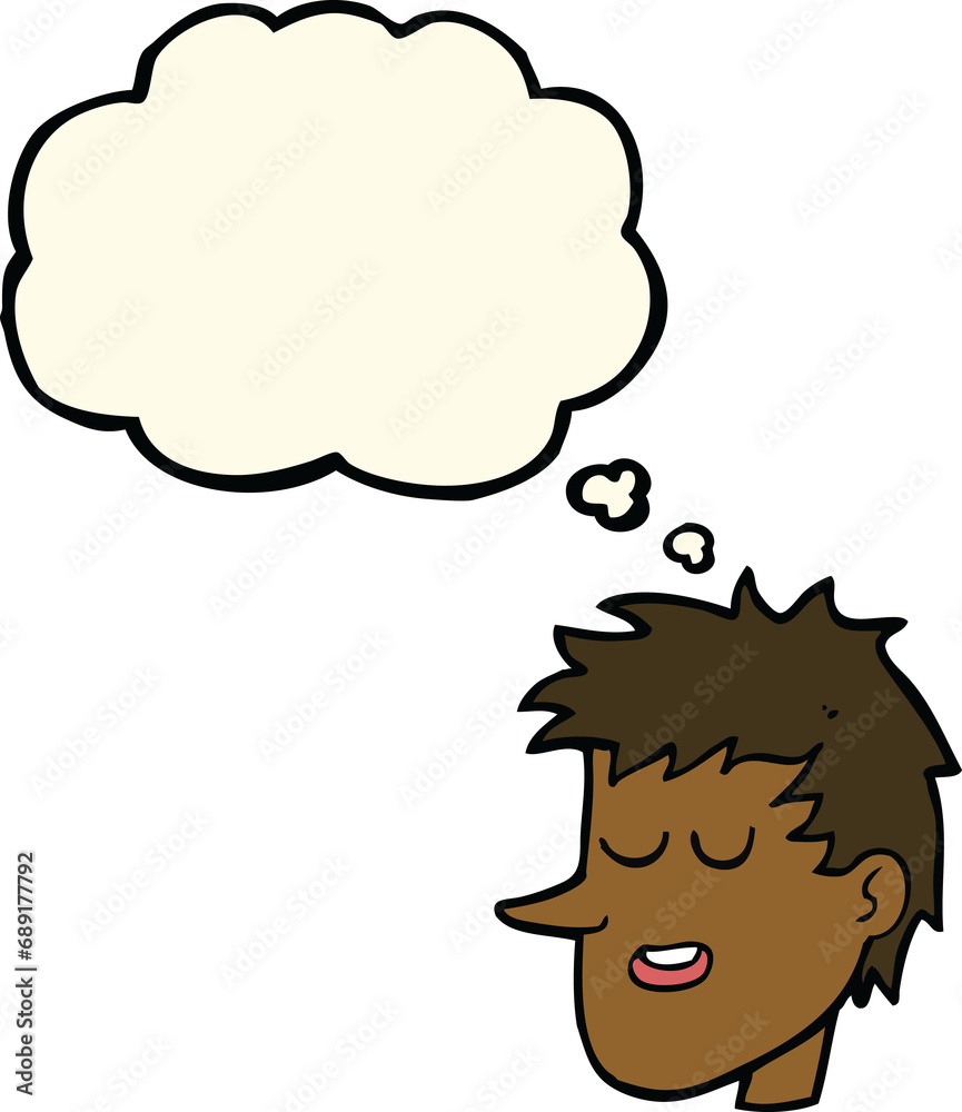 cartoon happy boy face with thought bubble cartoon happy boy face with thought bubble
