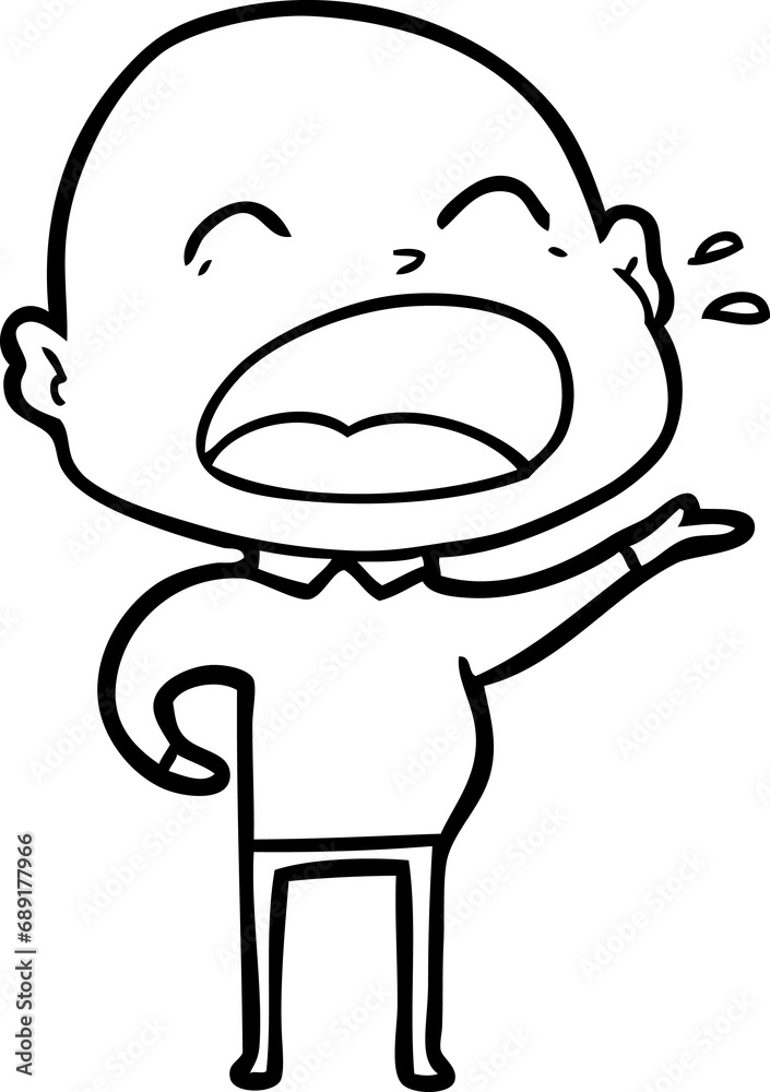 cartoon shouting bald man cartoon shouting bald man