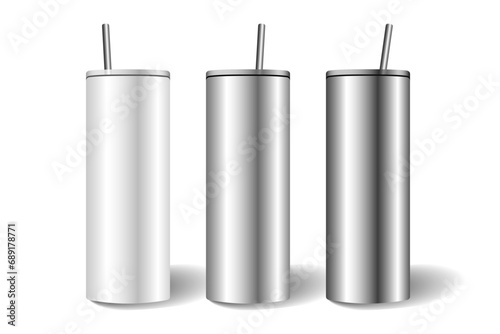 Skinny Tumbler Mockup. Vector illustrations
