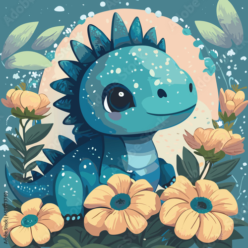 Little dino dragoon dinosaur cute illustration vector cartoon animal 