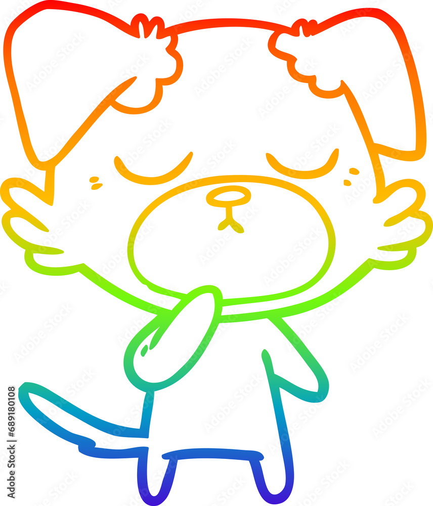 rainbow gradient line drawing of a cute cartoon dog rainbow gradient line drawing of a cute cartoon dog