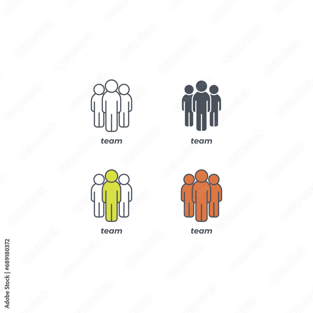 Vector sign of the team symbol isolated on a white background. icon color editable. Vector sign of the team symbol isolated on a white background. icon color editable.
