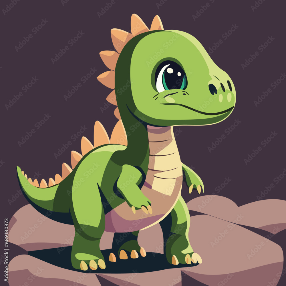 Fototapeta premium Little dino dragoon dinosaur cute illustration vector cartoon animal 