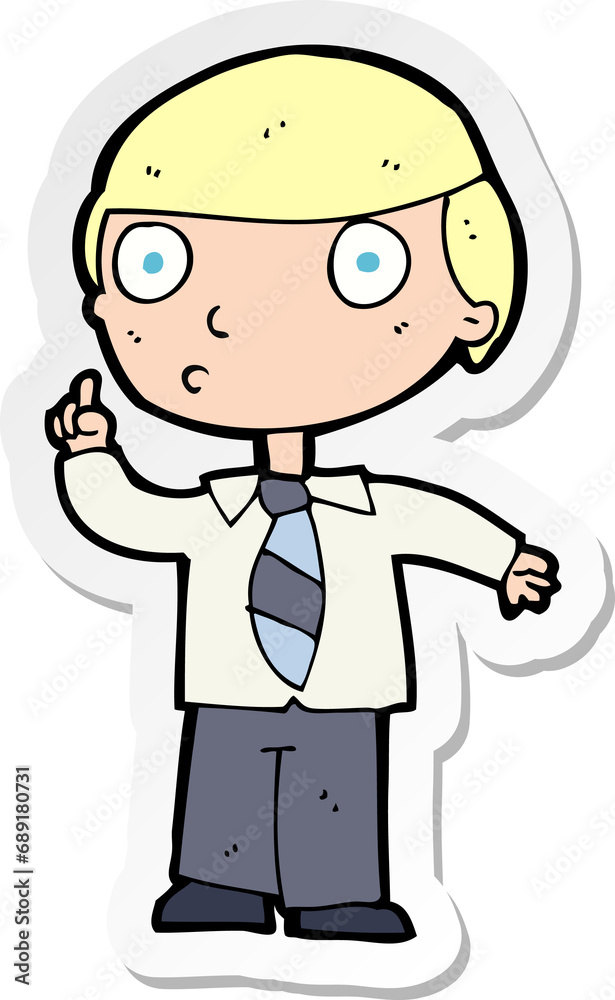 sticker of a cartoon school boy sticker of a cartoon school boy