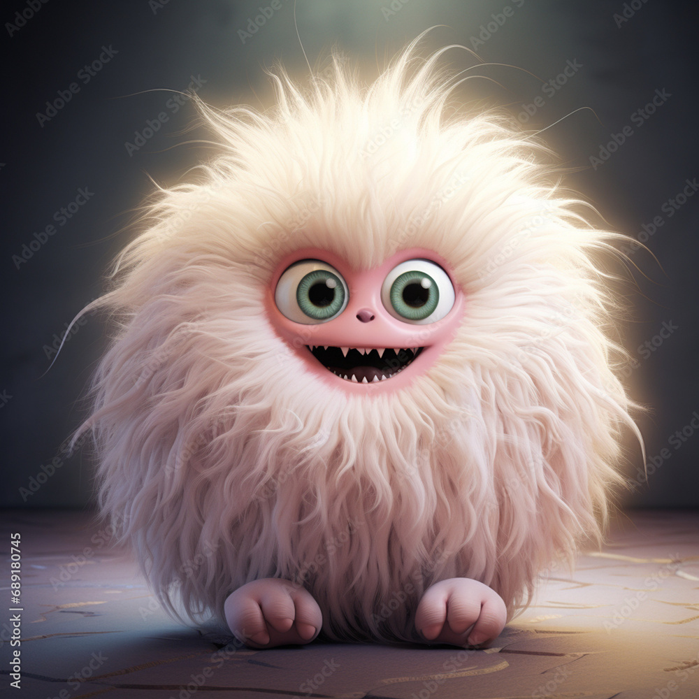 a cuddle monster that is a furry, amorphous creature with big, loving eyes created with Generative Ai a cuddle monster that is a furry, amorphous creature with big, loving eyes created with Generative Ai